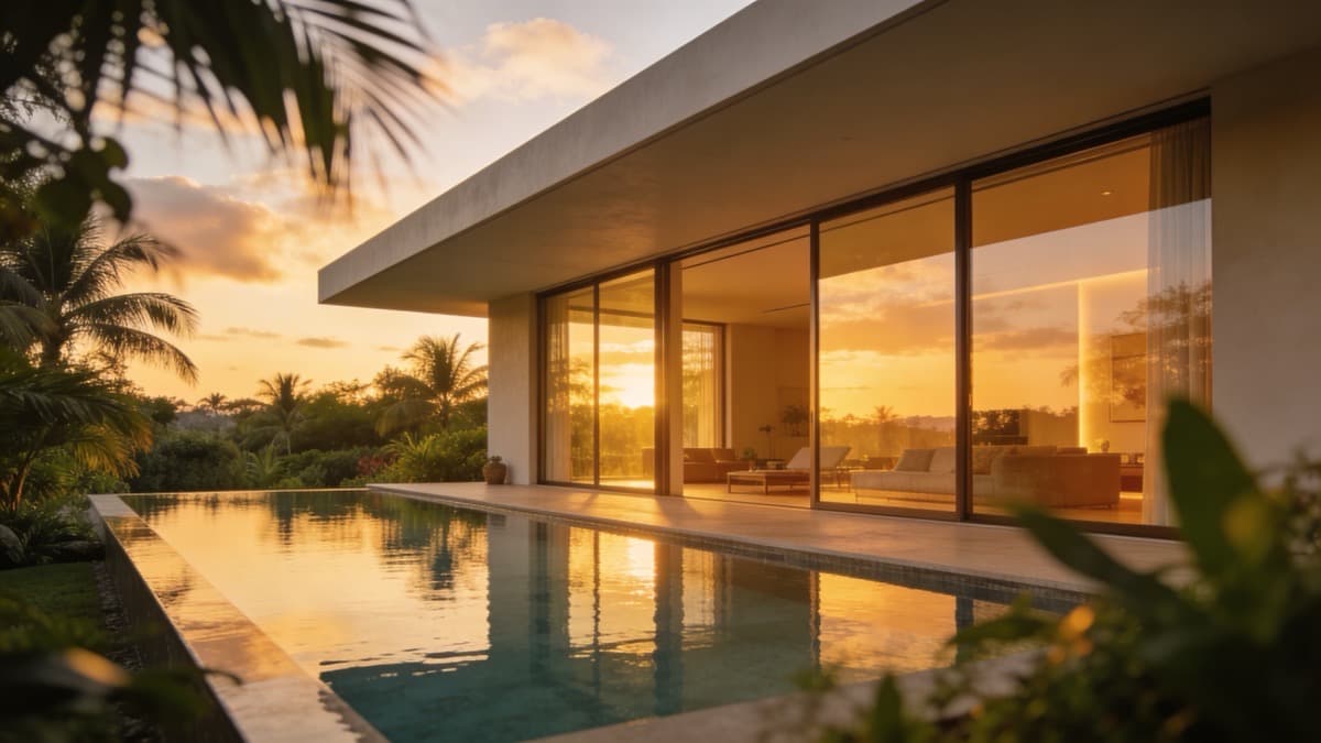 Современный дом в минималистичном стиле, сгенерированный Seedream 3.0