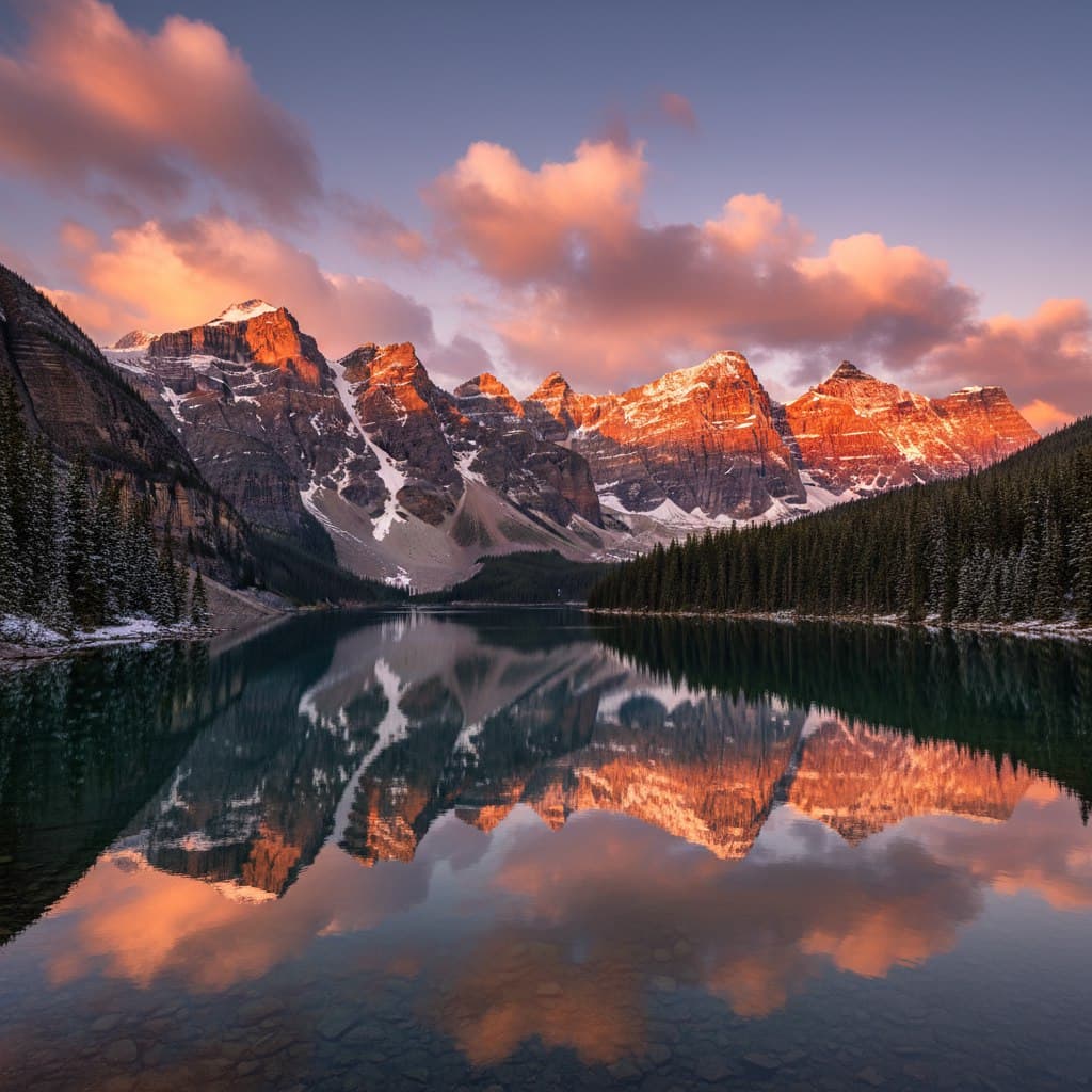 Природная сцена: лесная поляна на рассвете с оленем